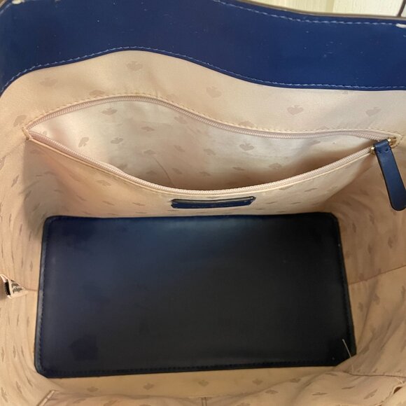 Kate Spade Kaci Floral Embossed Tote Off White Studded - Picture 8 of 14